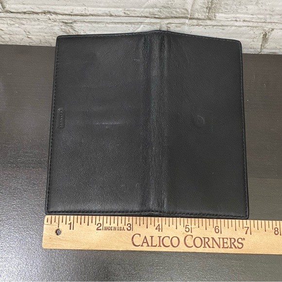 COACH Black Leather Bifold Checkbook Insert Wallet - Picture 4 of 10